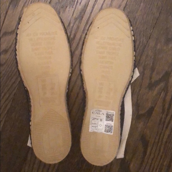 Blue & White striped canvas espadrilles flats - Picture 2 of 2